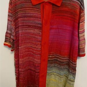 OBO Zara Red Multicolor Striped Men's Shirt